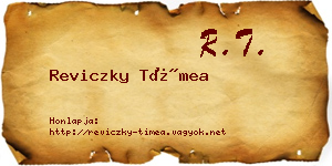 Reviczky Tímea névjegykártya